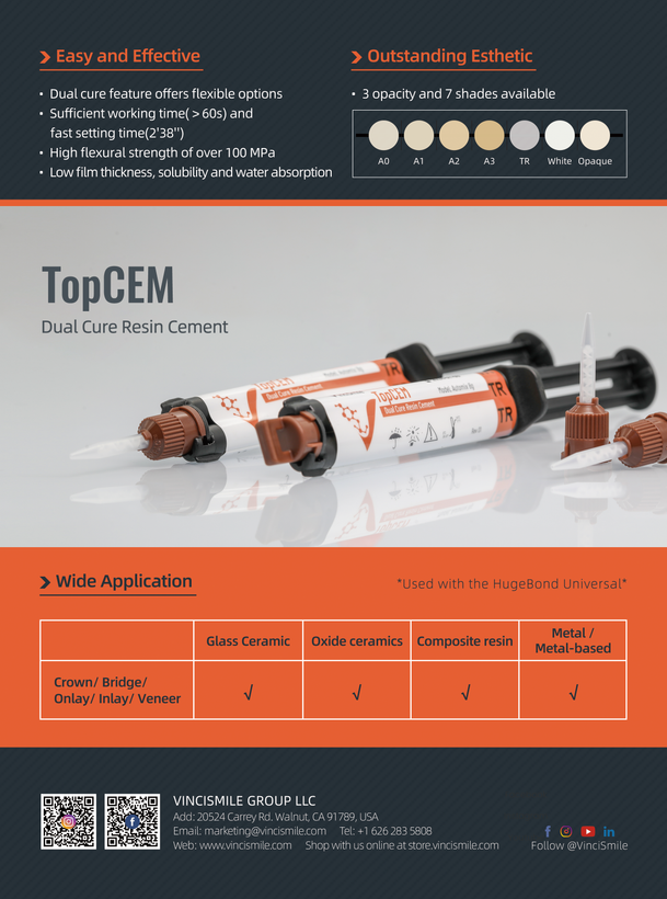 سمان رزینی دوال کیور vincismile – TopCEM Dual Cure Resin Cement